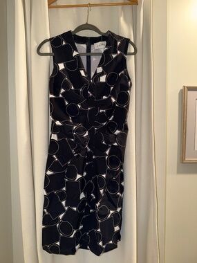 Joseph Ribkoff Ruched front, sleeveless midi dress, sz 10